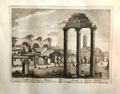 Calcografia di Giuseppe Vasi Tempio di Giove Statore 1796 Roma 